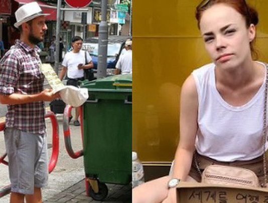 Loạt ảnh về “đại dịch” Tây ba lô ăn xin đang lan truyền khắp châu Á: “Hãy cho tôi tiền đi vòng quanh thế giới”